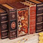 MiniCity Book Nook Kit, DIY Miniature Dollhouse Booknook Kit, 3D Wooden Puzzle Bookend Bookshelf Insert Decor with LED Light for Teens and Adults, Painter's Day at Dusk