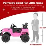 Best Choice Products 12V Kids Ride On Truck Car w/Parent Remote Control, Spring Suspension, LED Lights, AUX Port - Pink
