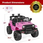 Best Choice Products 12V Kids Ride On Truck Car w/Parent Remote Control, Spring Suspension, LED Lights, AUX Port - Pink