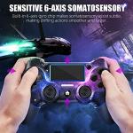 AceGamer Wireless Controller for PS4 with 2 Thumb Grips, 3.5mm Audio and Turbo Function, Purple Galaxy Custom Design V2 Gamepad Joystick for PS4, Compatible with PS4, Slim, Pro and Windows PC