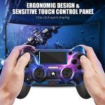 AceGamer Wireless Controller for PS4 with 2 Thumb Grips, 3.5mm Audio and Turbo Function, Purple Galaxy Custom Design V2 Gamepad Joystick for PS4, Compatible with PS4, Slim, Pro and Windows PC