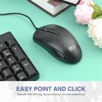 Basic Keyboard and Mouse,Rii RK203 Ultra Full Size Slim USB Basic Wired Mouse and Keyboard Combo Set with Number Pad for Computer,Laptop,PC,Notebook,Windows and School Work(1 Pack)