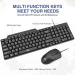 Basic Keyboard and Mouse,Rii RK203 Ultra Full Size Slim USB Basic Wired Mouse and Keyboard Combo Set with Number Pad for Computer,Laptop,PC,Notebook,Windows and School Work(1 Pack)