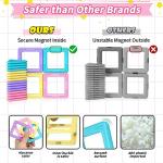 Rurvale 44Pcs Magnetic Blocks Basic Set, Toddler Girl Toys, Birthday Gifts Ideas for Girls Age 3-5, Magnetic Building Tiles, Montessori Toddler Kids Magnet Toys Gifts for 3 4 5 6 7 Year Old Girls