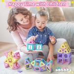 Rurvale 44Pcs Magnetic Blocks Basic Set, Toddler Girl Toys, Birthday Gifts Ideas for Girls Age 3-5, Magnetic Building Tiles, Montessori Toddler Kids Magnet Toys Gifts for 3 4 5 6 7 Year Old Girls