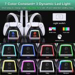 RGB Controller Charging Station for PS VR2 / PS5 / PS5 Edge with 5V/3A Adapter & 10 Led Light, Wireless Controller Charger Dock for Playstation 5, Charging Stand with VR2 Headset Holder