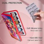 PERFECTSIGHT Cute Game Card Case for Nintendo Switch/Switch Lite/OLED, 24 Game Holder Cartridge Case for Game Cards and 48 SD Cards, Kawaii Portable Compact Storage Box, Mario Bros