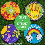 Made By Me Mix & Mold Stepping Stones, Make 4 DIY Personalized 7-Inch Ceramic Stepping Stones, Includes 3D Mold, Ceramic Paints, Ceramic Tiles, & Assorted Gems, Paint Your Own Stepping Stones