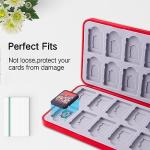 PERFECTSIGHT Cute Game Card Case for Nintendo Switch/Switch Lite/OLED, 24 Game Holder Cartridge Case for Game Cards and 48 SD Cards, Kawaii Portable Compact Storage Box, Mario Bros