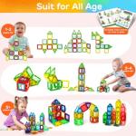 TOY Life Magnetic Tiles for Toddlers 3-5 120 Pcs Magnetic Blocks for Kids Ages 4-8 STEM Magnet Blocks Magnet Tiles Magnet Toys Kids Magnetic Building Tiles Birthday Gift for Boys and Girls