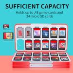 MOSAHOLL Switch Game Card Case Holder - Portable Game Organizer Traveler Gift Accessories with 48 Cartridge Slots and 24 Micro SD Card Storage, Magnetic Closure, Protective Hard Shell and Soft Lining