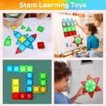 TOY Life Magnetic Tiles for Toddlers 3-5 120 Pcs Magnetic Blocks for Kids Ages 4-8 STEM Magnet Blocks Magnet Tiles Magnet Toys Kids Magnetic Building Tiles Birthday Gift for Boys and Girls