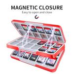 MOSAHOLL Switch Game Card Case Holder - Portable Game Organizer Traveler Gift Accessories with 48 Cartridge Slots and 24 Micro SD Card Storage, Magnetic Closure, Protective Hard Shell and Soft Lining