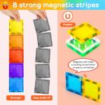 TOY Life Magnetic Tiles for Toddlers 3-5 120 Pcs Magnetic Blocks for Kids Ages 4-8 STEM Magnet Blocks Magnet Tiles Magnet Toys Kids Magnetic Building Tiles Birthday Gift for Boys and Girls