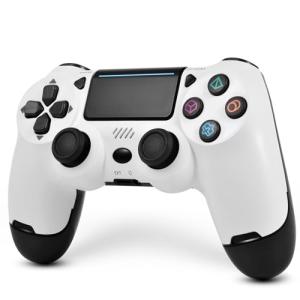BUERTT Wireless Controller for PS4,Remote Controller Compatible with Playstation 4/Slim/Pro/PC,PS4 Controller with Dual Vibration,6-Axis Motion,3.5mm Audio Jack,Multi Touch Pad,Share Button,White