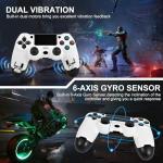 BUERTT Wireless Controller for PS4,Remote Controller Compatible with Playstation 4/Slim/Pro/PC,PS4 Controller with Dual Vibration,6-Axis Motion,3.5mm Audio Jack,Multi Touch Pad,Share Button,White