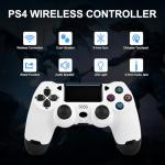 BUERTT Wireless Controller for PS4,Remote Controller Compatible with Playstation 4/Slim/Pro/PC,PS4 Controller with Dual Vibration,6-Axis Motion,3.5mm Audio Jack,Multi Touch Pad,Share Button,White