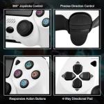 BUERTT Wireless Controller for PS4,Remote Controller Compatible with Playstation 4/Slim/Pro/PC,PS4 Controller with Dual Vibration,6-Axis Motion,3.5mm Audio Jack,Multi Touch Pad,Share Button,White