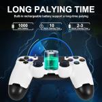 BUERTT Wireless Controller for PS4,Remote Controller Compatible with Playstation 4/Slim/Pro/PC,PS4 Controller with Dual Vibration,6-Axis Motion,3.5mm Audio Jack,Multi Touch Pad,Share Button,White