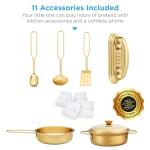 Best Choice Products Pretend Play Kitchen Wooden Toy Set for Kids w/Realistic Design, Telephone, Utensils, Oven, Microwave, Sink - Espresso