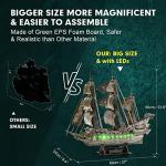 3D Puzzles for Adults Green LED Flying Dutchman, 360 Pieces Haunted Pirate Ship Arts & Crafts for Adults Gifts for Men Women Model Kit, Lighting Ghost Ship 2024 Easter Gifts Teacher Appreciation Gifts