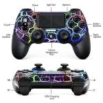 AceGamer Light-up Wireless Controller for PS4,Black Crack Custom Design with RGB Light,1000mah Battery, 3.5mm Audio Jack and Turbo Function,Compatible with PS4/Slim/Pro and Windows PC