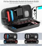 Tokluck Switch OLED Carrying Case Compatible with Nintendo Switch/OLED Model, Portable Switch Travel Carry Case Fit for Joy-Con and Adapter, Hard Shell Protective Switch Pouch Case with 20 Games
