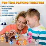 12 Pcs Wolfs-Bluey Figures Toys Playset, Wolves-Action Figurines Family and Friends Set