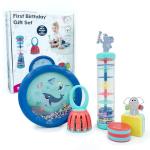 Edushape First Birthday Gift Set - Baby Musical Instruments & Toddler Music Set - Music Toys Baby Gift – Includes Hand Drum, Rain Stick, Shakers, Bell - Interactive Toddler Music Toys for Toddlers 1-3