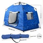 Kids Play Tent-Portable Playhouse Children House -Easy Set up Indoor Outdoor with Carry Bag for Kids-Light Strip Design for Night Use with Starry Fabric - Space for Children and Parents-Birthday
