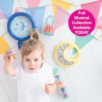 Edushape First Birthday Gift Set - Baby Musical Instruments & Toddler Music Set - Music Toys Baby Gift – Includes Hand Drum, Rain Stick, Shakers, Bell - Interactive Toddler Music Toys for Toddlers 1-3