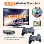 Wireless Retro Game Console, Retro Stick with Built-in 9 Emulators, 20,400+ Games, 4k Hdmi Output, and 2.4GHz Wireless Controller, Plug and Retro Play Video Games for Tv