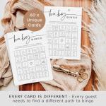GardenCity Baby Shower Games, Baby Bingo (60 Unique Cards), Pre-Filled Fun Baby Shower Games, Perforated Calling Cards, Gender Neutral for Boy or Girl, Minimalist