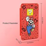 PERFECTSIGHT Cute Game Card Case for Nintendo Switch/ Switch Lite/ OLED, 24 Game Holder Cartridge Case for Game Cards and 24 SD Cards, Kawaii Portable Compact Storage Box (Red Mario, 24 Slots)