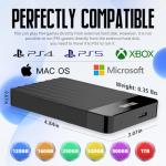 YOTUO Portable External Hard Drive Storage Expansion 1TB Mobile HDD USB 3.0 for PC,Mac,Desktop,Laptop,PS4,PS5,Playstation, Xbox One,Xbox 360