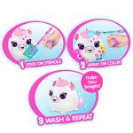 Canal Toys Personalize Airbrush Plush Medium Squishy Plush Unicorn! Decorate, wash, Repeat! Customize Your own Spray Art Plush with Markers, Airbrush Tool and 70+ Stencils. Ages 6+