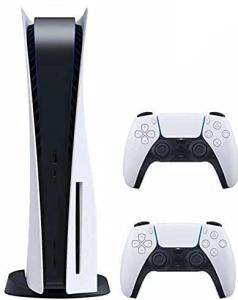 Playstation 5 Disc Version PS5 Console - Additional Controller, 4K-TV Gaming, 120Hz 8K Output, 16GB GDDR6, 825GB SSD, WiFi 6, Bluetooth *5.1