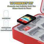 FUNLAB Switch Game Case Compatible with Nintendo Switch Games & Micro SD Cards, Switch Game Holder Cartridge Case with 48 Game Card Storage for Pokemon Fans - Pokedex Red