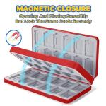 FUNLAB Switch Game Case Compatible with Nintendo Switch Games & Micro SD Cards, Switch Game Holder Cartridge Case with 48 Game Card Storage for Pokemon Fans - Pokedex Red