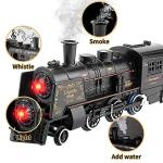 Baby Home Metal Alloy Model Train Set, Electric Train Toy for Boys Girls, with Realistic Train Sound，Lights and Smoke, Gifts for 3 4 5 6 7 8+ Year Old Kids