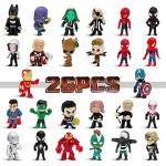 Genqiang Mini Superhero Toys, 26 pcs Superhero Minifigures Small Action Figures Superhero Party Birthday Decorations for Kids’ Christmas Stocking, Easter Eggs Cake Toppers Collectibles