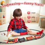 Hot Bee Train Set - Train Toys for Boys w/Smokes, Lights & Sound, Toy Train w/Steam Locomotive, Cargo Cars & Tracks, Toddler Model Train Set for 3 4 5 6 7 8+ Year Old Kids Birthday Gifts