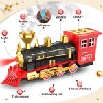 Hot Bee Train Set - Train Toys for Boys w/Smokes, Lights & Sound, Toy Train w/Steam Locomotive, Cargo Cars & Tracks, Toddler Model Train Set for 3 4 5 6 7 8+ Year Old Kids Birthday Gifts