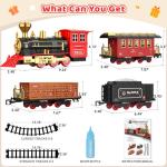 Hot Bee Train Set - Train Toys for Boys w/Smokes, Lights & Sound, Toy Train w/Steam Locomotive, Cargo Cars & Tracks, Toddler Model Train Set for 3 4 5 6 7 8+ Year Old Kids Birthday Gifts