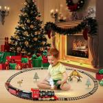 Hot Bee Train Set - Train Toys for Boys w/Smokes, Lights & Sound, Toy Train w/Steam Locomotive, Cargo Cars & Tracks, Toddler Model Train Set for 3 4 5 6 7 8+ Year Old Kids Birthday Gifts
