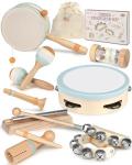 Toddler Musical Instruments - Natural Wooden Percussion Instruments Toy for Kids Preschool Educational - Montessori Music Toys for Boys and Girls Toddler Baby 1-3-5-9