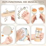 Toddler Musical Instruments - Natural Wooden Percussion Instruments Toy for Kids Preschool Educational - Montessori Music Toys for Boys and Girls Toddler Baby 1-3-5-9
