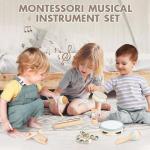 Toddler Musical Instruments - Natural Wooden Percussion Instruments Toy for Kids Preschool Educational - Montessori Music Toys for Boys and Girls Toddler Baby 1-3-5-9