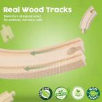 TOY Life Train Set 60pcs Wooden Train Set with Crane, Wooden Train Tracks Toy Train Set for Toddlers 2-4 3-5, Kids Toys for 3 Year Old Boys - Fits Thomas Brio Melisa Chugginton Train Track Set