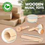 Toddler Musical Instruments - Natural Wooden Percussion Instruments Toy for Kids Preschool Educational - Montessori Music Toys for Boys and Girls Toddler Baby 1-3-5-9